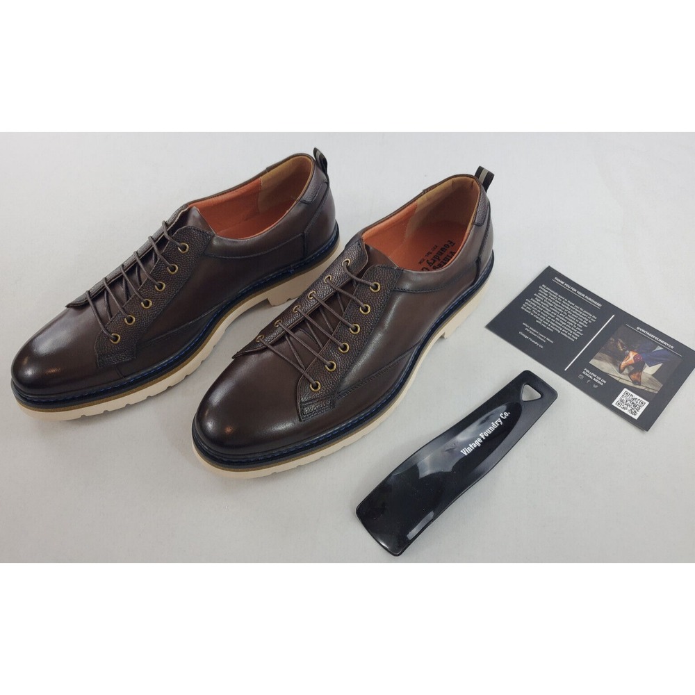 Vintage Foundry Co Holland Brown Leather Casual Shoes VF1422 Mens 10